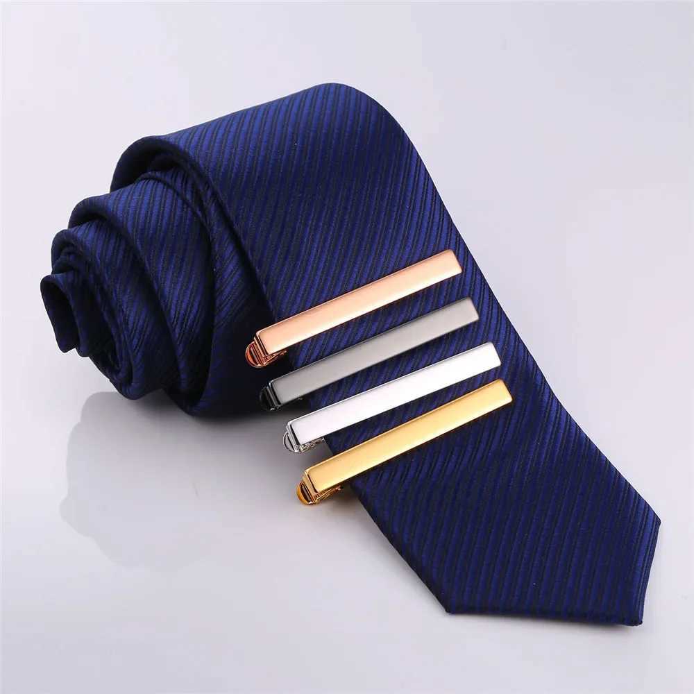 Mens Tie Clip Set Simple Flat Belt Design Gold/Rose Gold/Black Tie Clip 4-Color Mens Jewelry TC147QC25 W250111