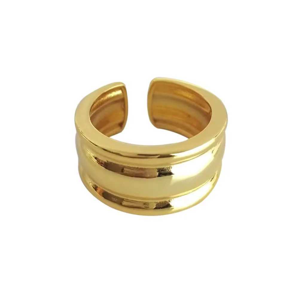 PANJBJ 925 Sterling Silver Thick Double Layer Ring for Women Girl Gift Minimalism Neutral Opening Wide Jewelry DropshippingXJ250110