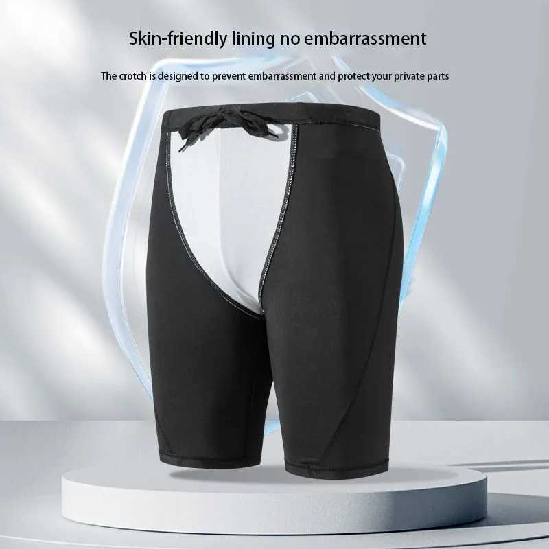 High quality mens swimsuit shorts one-fifth quick drying loose enlarged size swimming kit anti awkward W250111