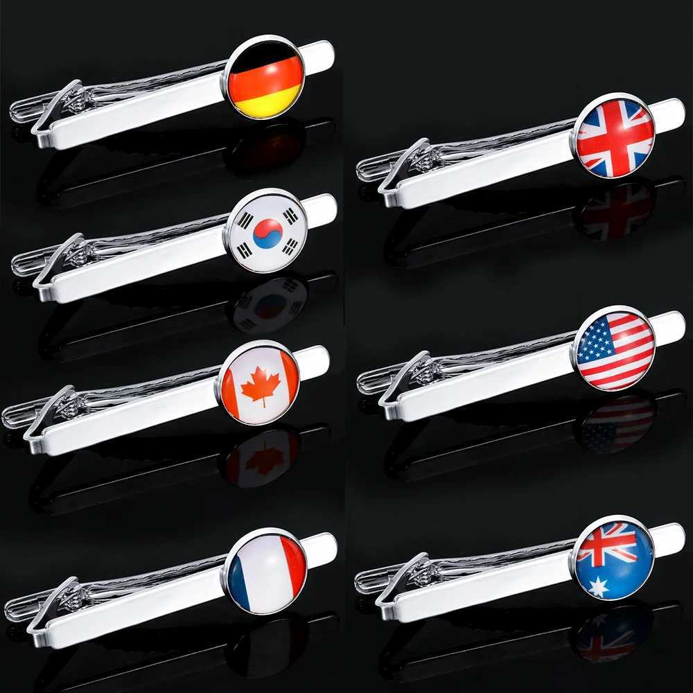 Classic national flag pattern charm tie clip for mens jewelry in the United States United Kingdom Germany France Canada South Korea Australia W250111