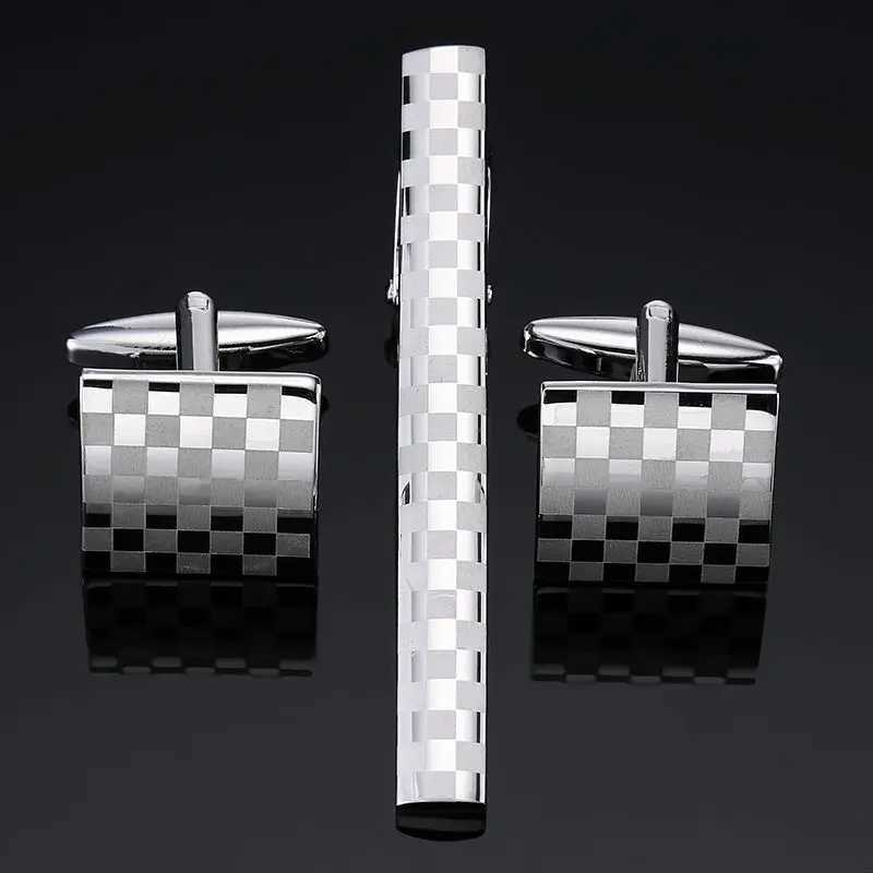 A set of high-quality brass enamel collar clip cufflinks set for mens busin dr accessories French shirt cufflinks tie clip set W250111