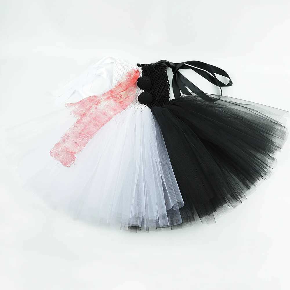 Killer clown costume girl Halloween fancy picture dress blood horror art clown meme costume childrens carnival costume W250111