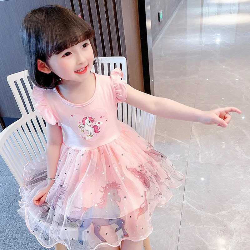 2025 New Girl Dress Summer Princess Dress Flying Sleeve Childrens Clothing Par Baby Dress Childrens Clothing 3-8Y W250111