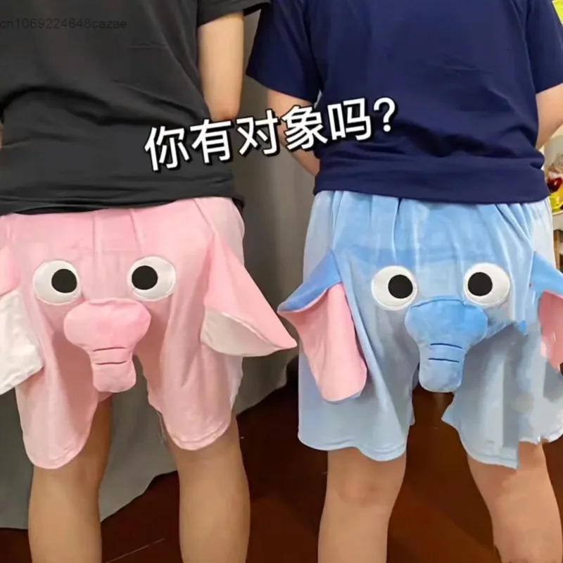 TikTok womens mens shorts cute little fly elephant summer cartoon 3D pajamas couple soft home shorts Kawaii 250109