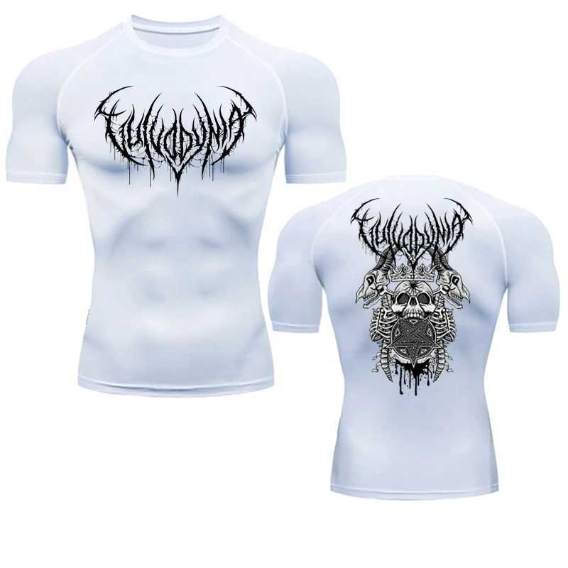 Y2K Skeleton Compression Shirt Mens Sprint T-shirt Fitness Fast drying Breathable Black Fitness Sportswear Fitness W250111