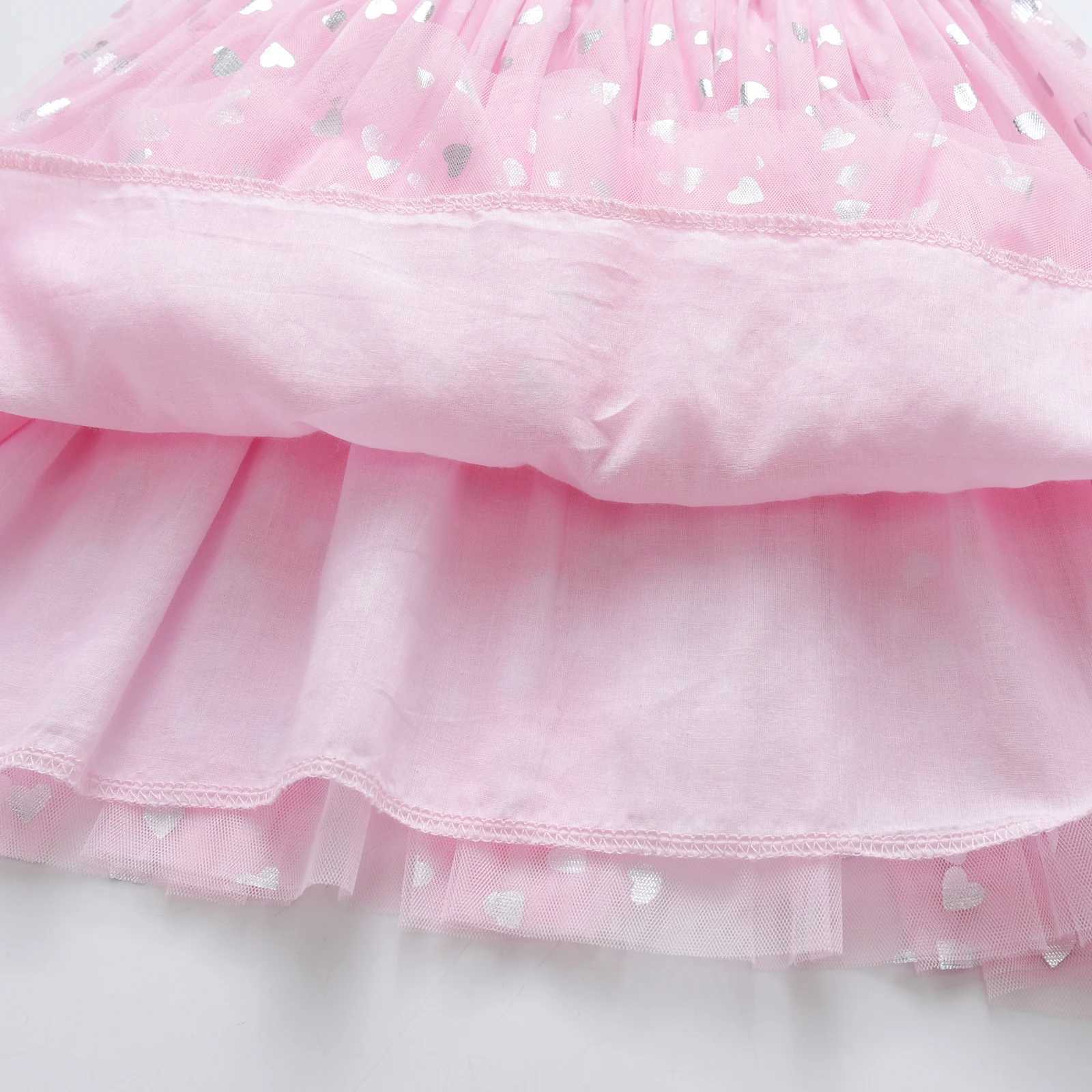 VIKITA childrens heart-shaped design sequin dress childrens long sleeved autumn princess mesh chiffon elegant dress 3-12 years W250111