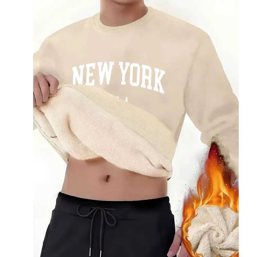 Winter new adult hoodie with thick wool for warmth and comfort soft outdoor casual shirt fashionable sweater letter printing W250110