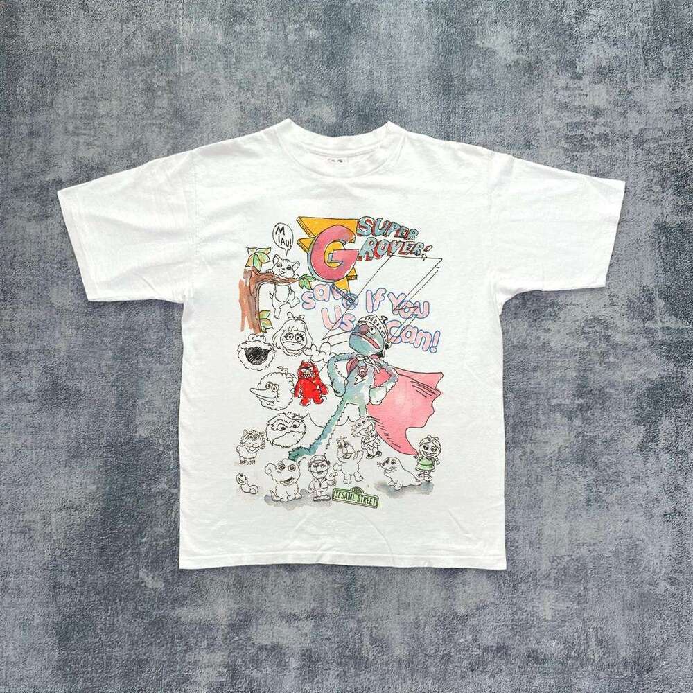 Inspiration American hand-painted graffiti short t-shirt for men and women 2024 summer design sense half sleeved top