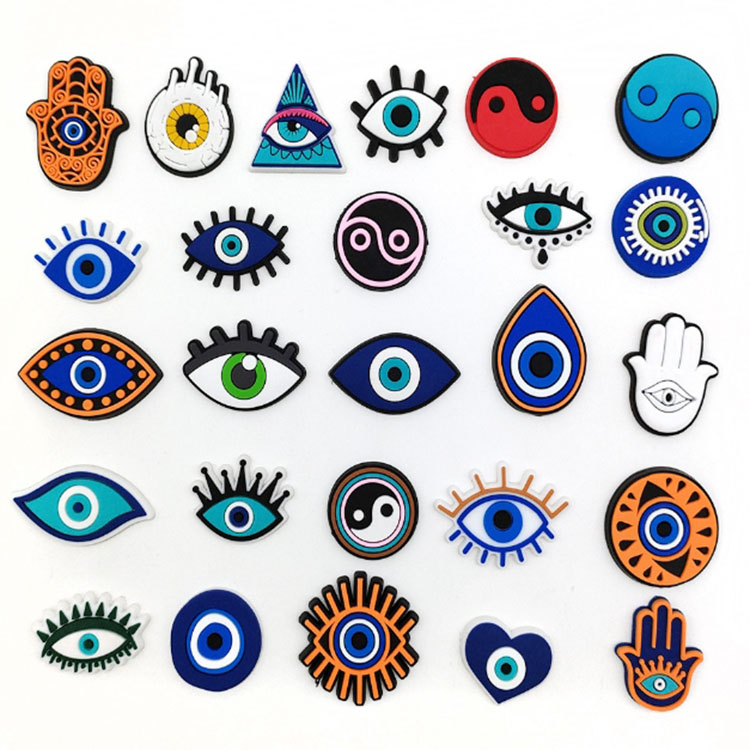 PVC Eyes Blue Flowers Buckle Accessories Adult Sandals Shoe Charms Fit Holiday Gifts