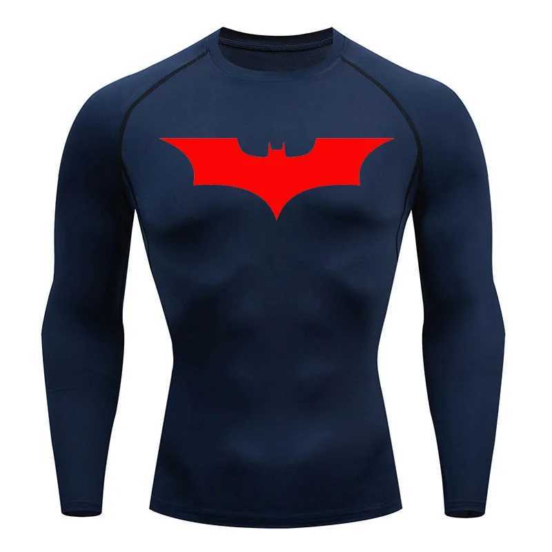 Mens T-shirt long sleeved compression Shemd sunscreen two-layer quick drying fitness mmaTop exercise Rashgarda fitness W250111