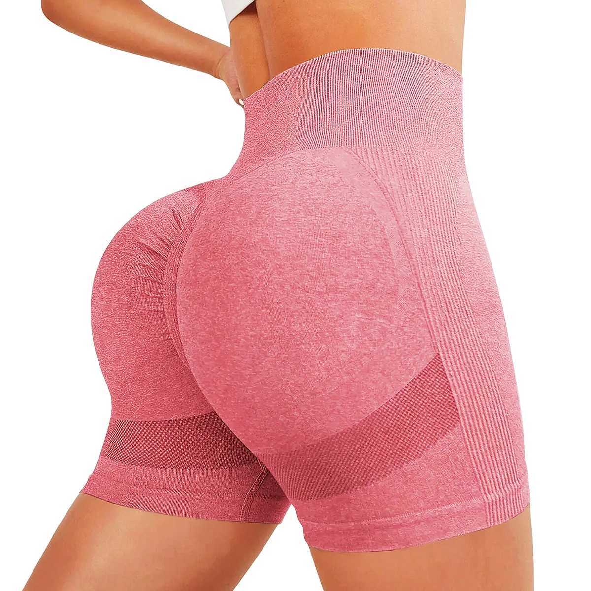 Large size cross-border European and American seamless yoga shorts for women pure color tight summer high waist sports fitnes...XJ250111
