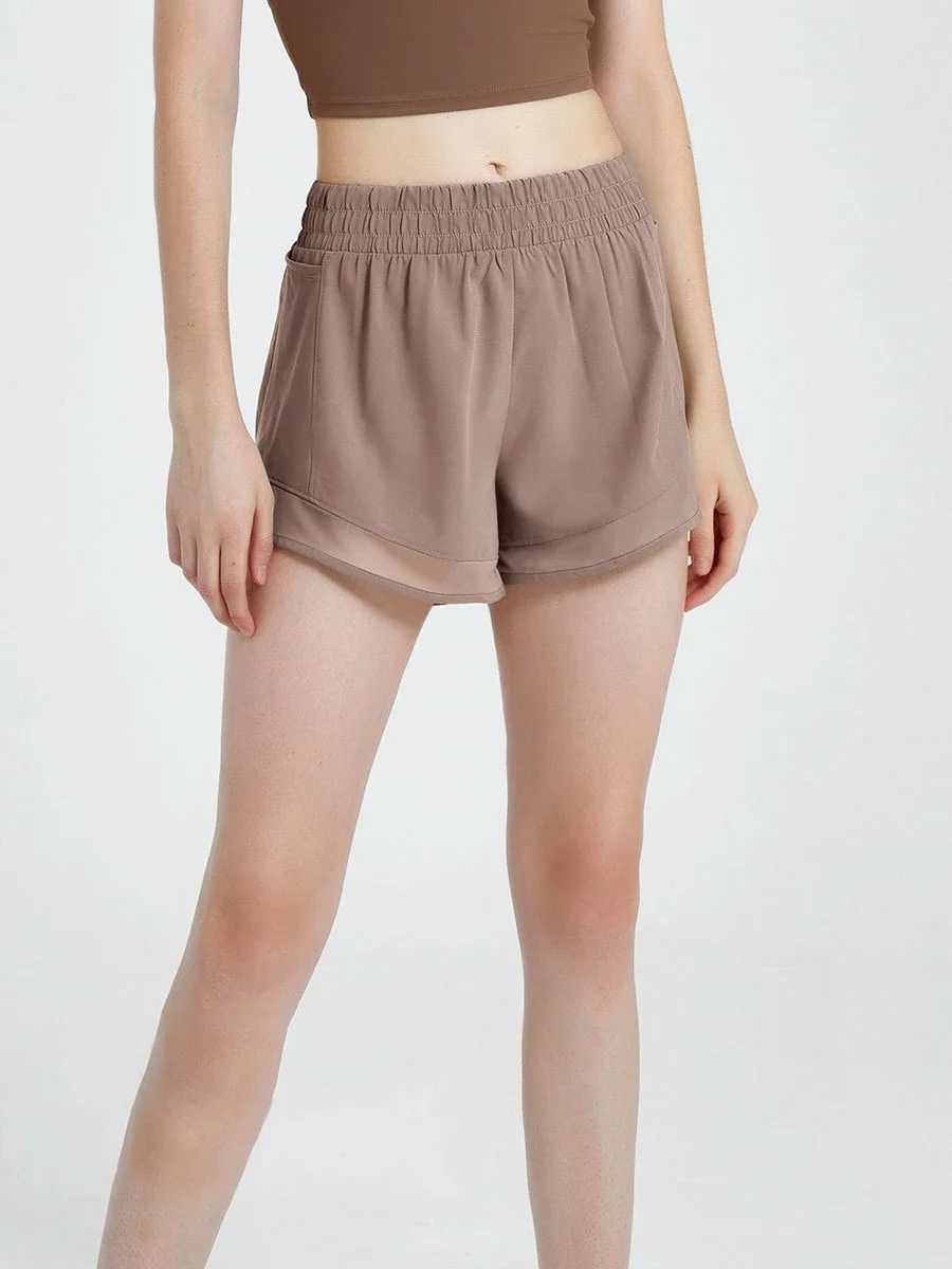 Anti-slip design Yoga Shorts Womens fitness elastic summer fast drying elastic waist casual running exercise gym shortsXJ250111