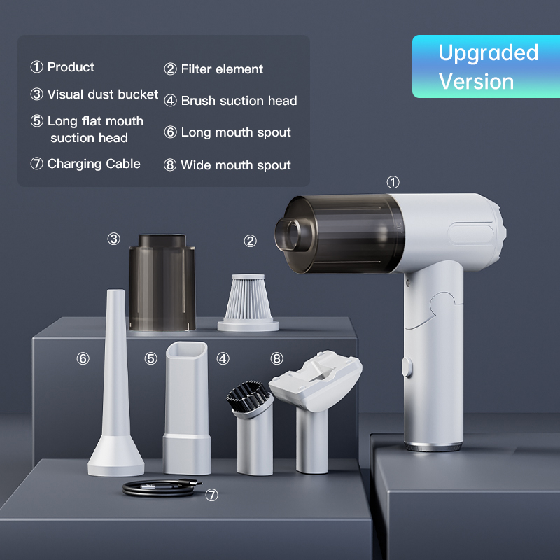 Compact Rechargeable Cordless Handheld Vacuum for Cars, Keyboards - Multi-Functional Dust Collector with Blowing Capabilities