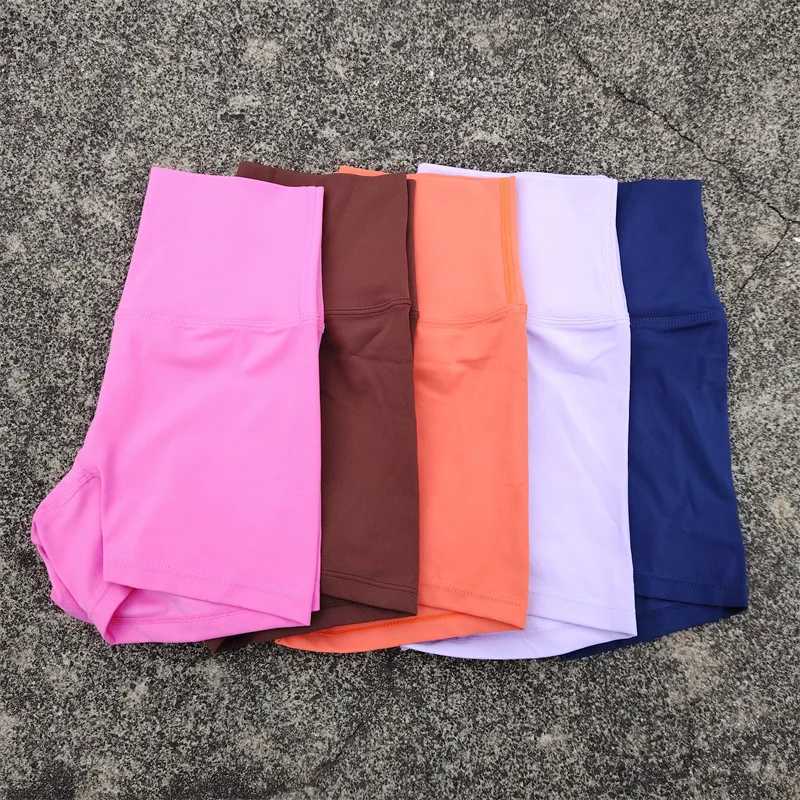 Solid Color High Waist Yoga Shorts Leggings Womens Gym Sports Tight Shorts Elastic Hip Lifting Running Exercise Soft BreathableXJ250111