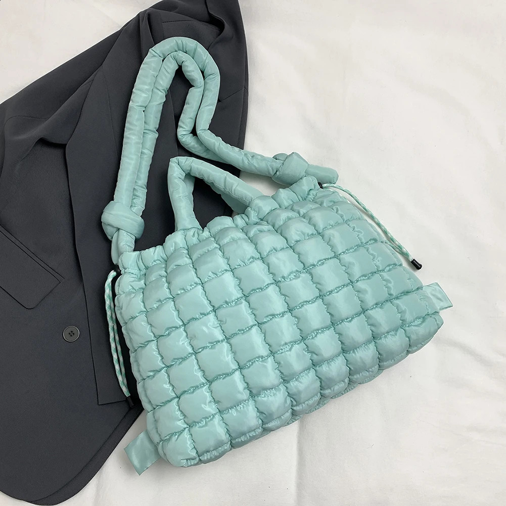 Padding Shoulder Bag for Women Adjustable Strap Puffy Handbag Multi-Pockets Crossbody Bag Satchel Purse for Work Travel 250106