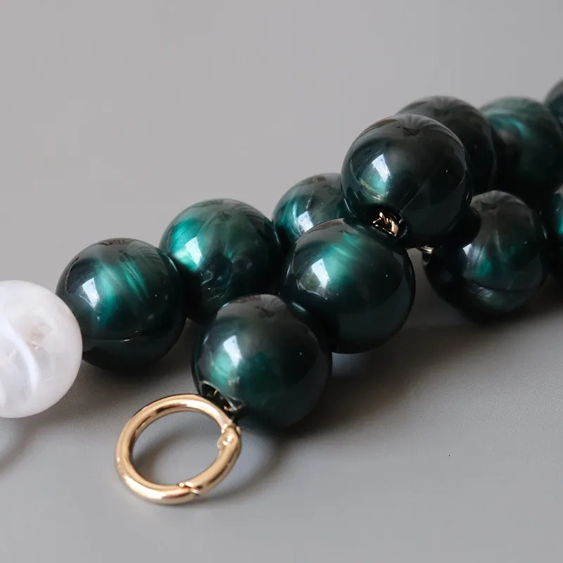 womens bag accessories white green acrylic resin parts handmade bead wristband womens replacement handbag handle ring 250109