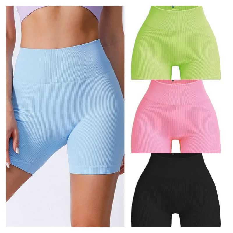 Women Spring Summer Yoga Three-quarter Pant Seamless High Waist Yoga Shorts Leggings Fitness Elastic Sport Tight Yoga Pant SolidXJ250111