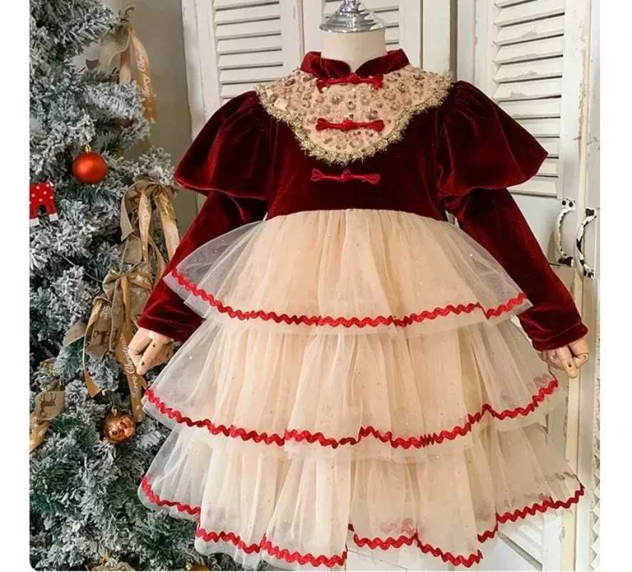 New Girl New Years Red Fluffy Lolita Princess Dress W250111