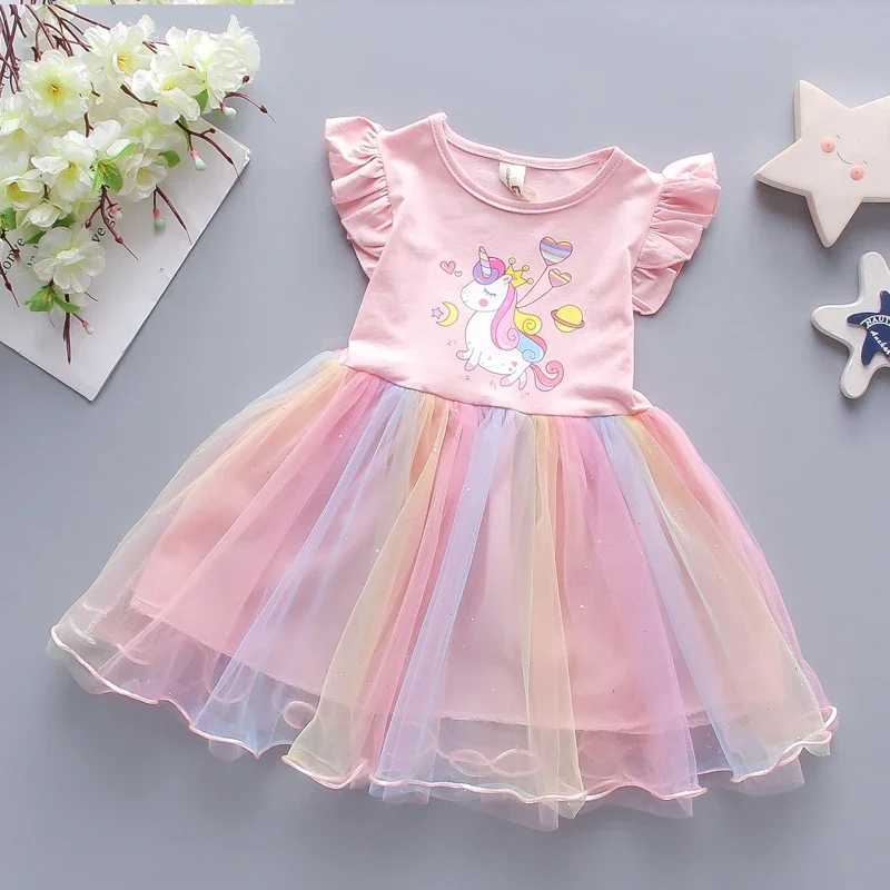 2025 New Girl Dress Summer Princess Dress Flying Sleeve Childrens Clothing Par Baby Dress Childrens Clothing 3-8Y W250111