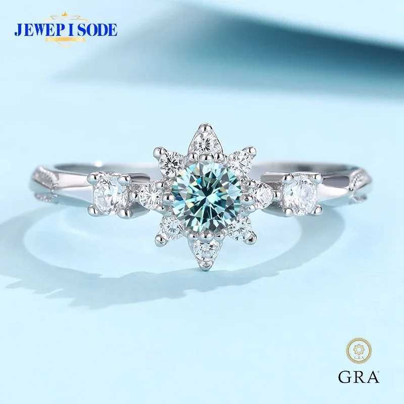 Real 925 sterling silver Simple Sparkling Round 4MM 0.3CT womens moissanite ring GRA certified laboratory diamond finger ring W250111