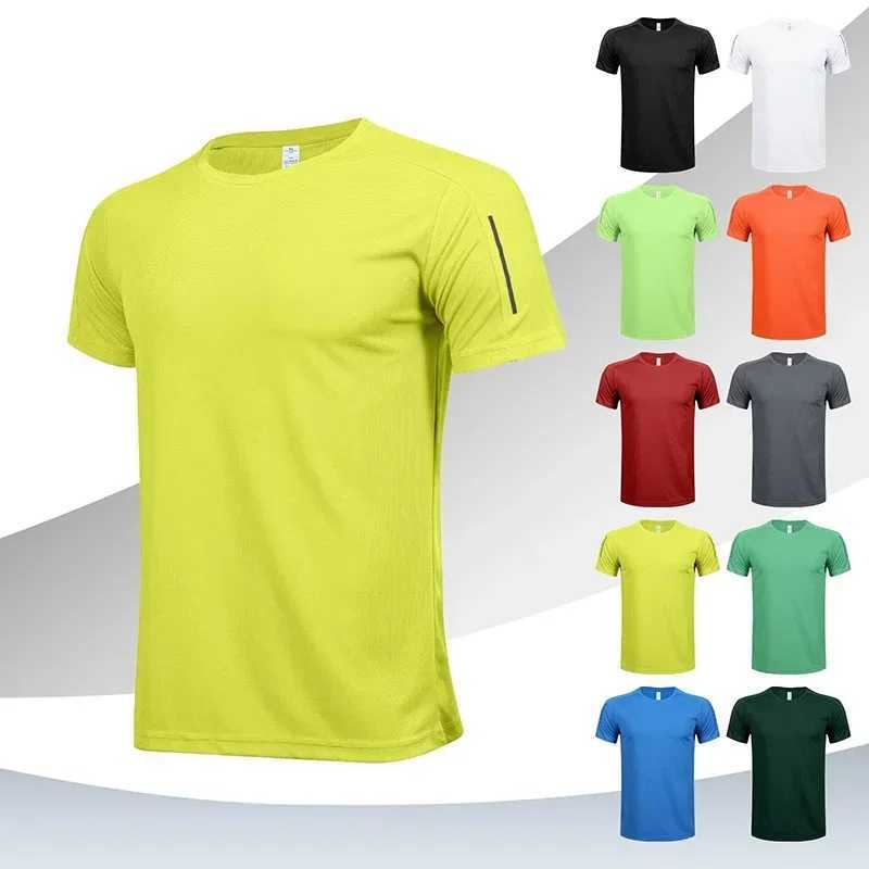 Mens breathable sports T-shirt sweat absorbing quick drying suit summer ice silk fitness running top W250111