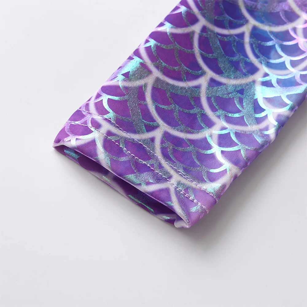 Vegeta girls mermaid print dress childrens autumn spring long sleeved irregular dress girls chiffon net Tutu Par princess dress W250111