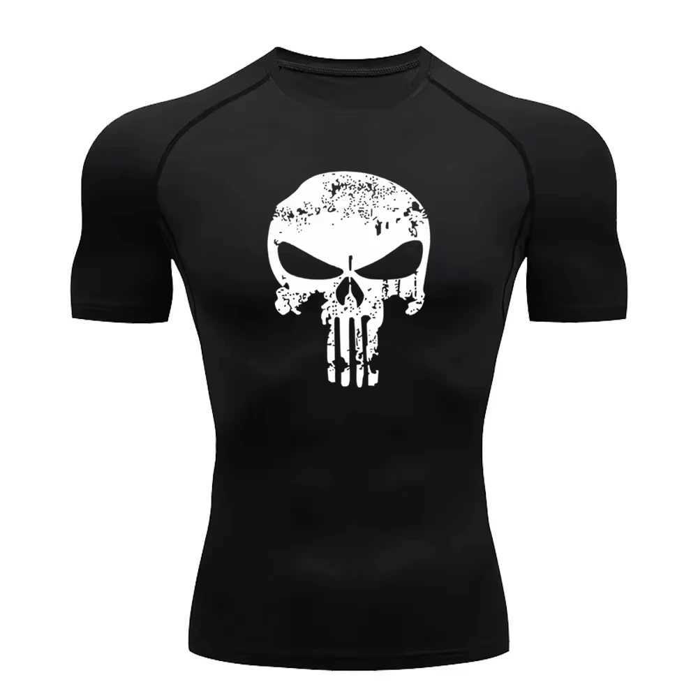 2024 mens compression shirt superhero T-shirt quick drying breathable short sleeved outdoor sports running S-3XL W250111