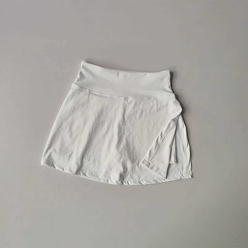 Summer Vacation Two Anti Glare Yoga Half Skirt High Waist Split Tennis Skirt Quick Drying Fitness Short Dress Clothing ShortsXJ250111