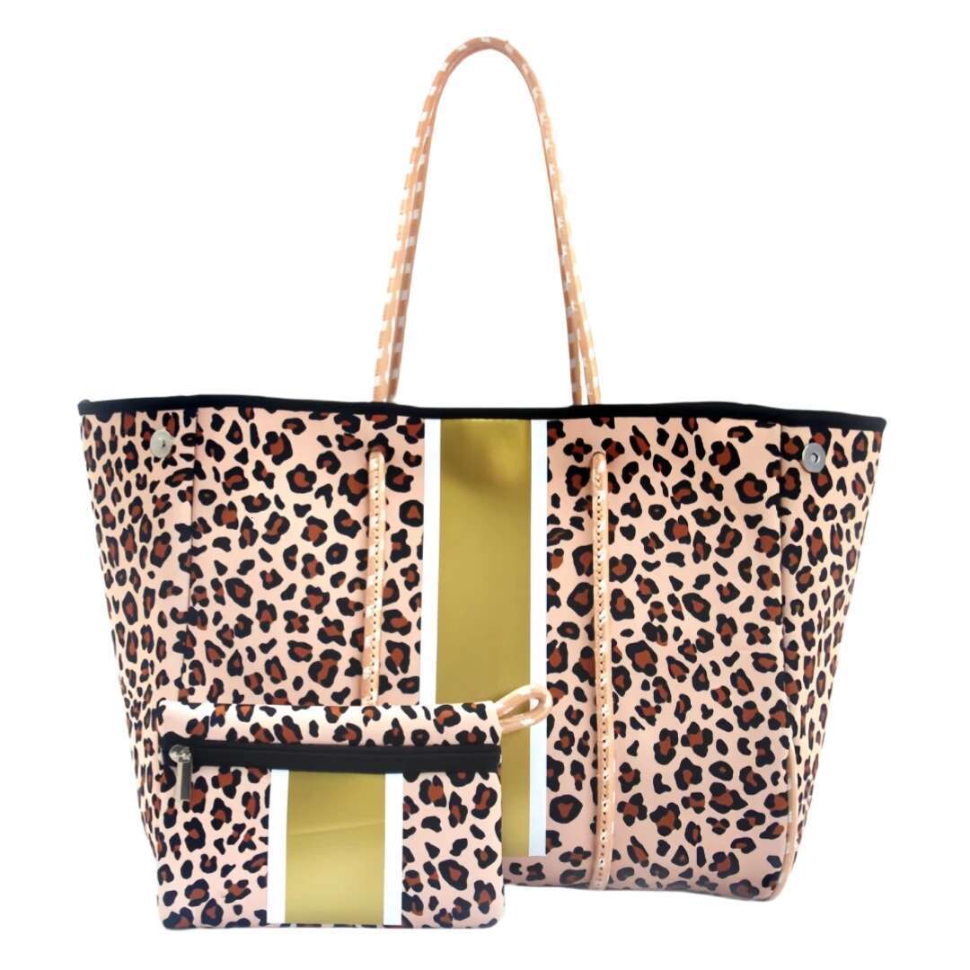 Wholesalers Fashion Leopard Print Women's Handbag Tote Bag Ladies Waterproof Neoprene Beach Bags For Women Trend 2024