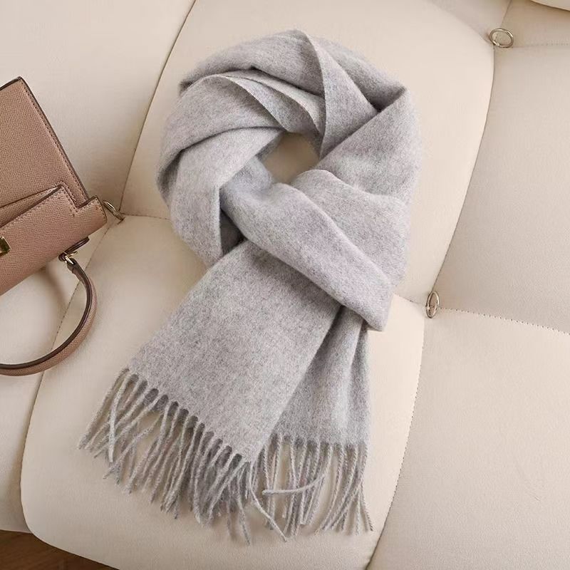 T084 cashmere pure color story new scarf wool winter cashmere warm thick neck couple versatile shawl