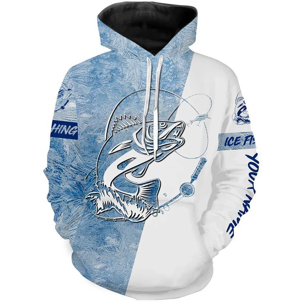 Autumn and Winter Outdoor Fishing Printed Mens Hoodie Fashion Long Sleeve Sportswear New Field Hoodie Casual Mens Clothing Top W250110