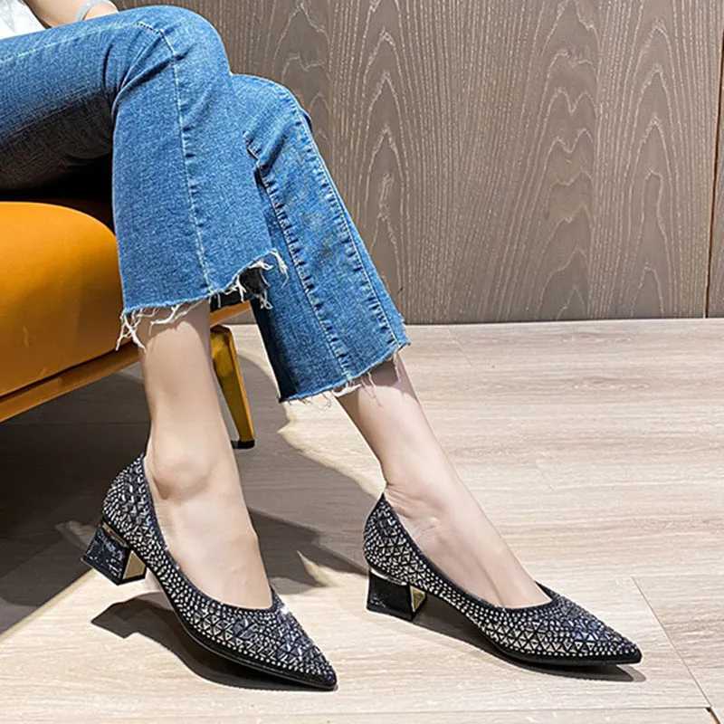 New Arrival Comemore New Summer Fashion Pump Womens Crystal Casual Womens Low High Heels High Heels Tenis Feminino Leather Large Size 43 T250110