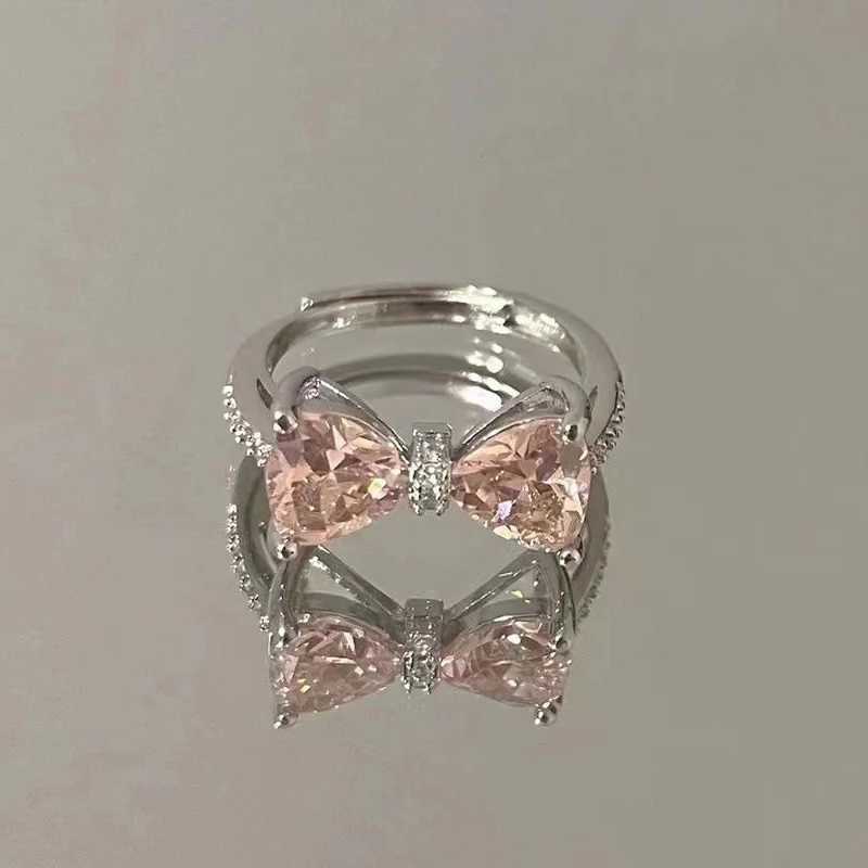 Minimalist Bowknot Opening Adjustable Rings For Women Girls Fashion Creative Irregular Geometric Birtay Party Jewelry GiftsXJ250110