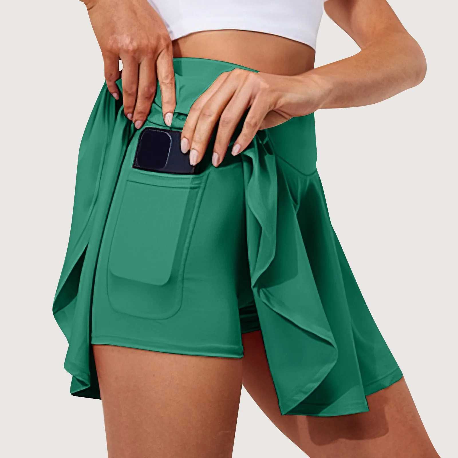 Youth And Vitality Sports Short Skirt Anti Glare Elastic Yoga Pants Tennis Shorts Sports Shorts Lightweight High Waisted SkirtXJ250520