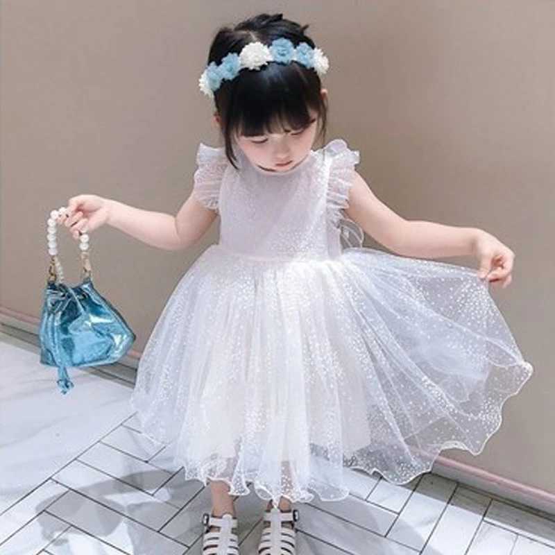 Girl Dress Wing Sleeveless 2025 New Childrens Clothing Summer Princess Dress Par Baby Dress Childrens Clothing Fashion 1-6Y W250111