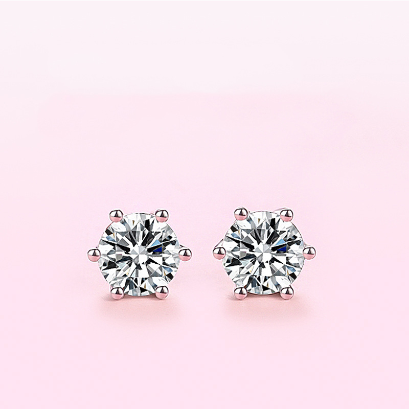 Moissanite Stud Earrings Have a certificate s925 Four Leaf Clover Earring Lab Dia Sterg Sier Wedding Party Jewelry Gift