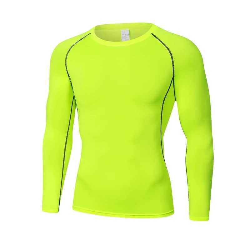 Mens long sLeeved compression training T-shirt quick drying gym fitness tight fitting sports unning shirt gym clothing W250111