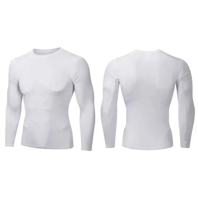 Mens compression shirt long sleeved bottom quick drying running T-shirt sports exercise top fitness suit W250111