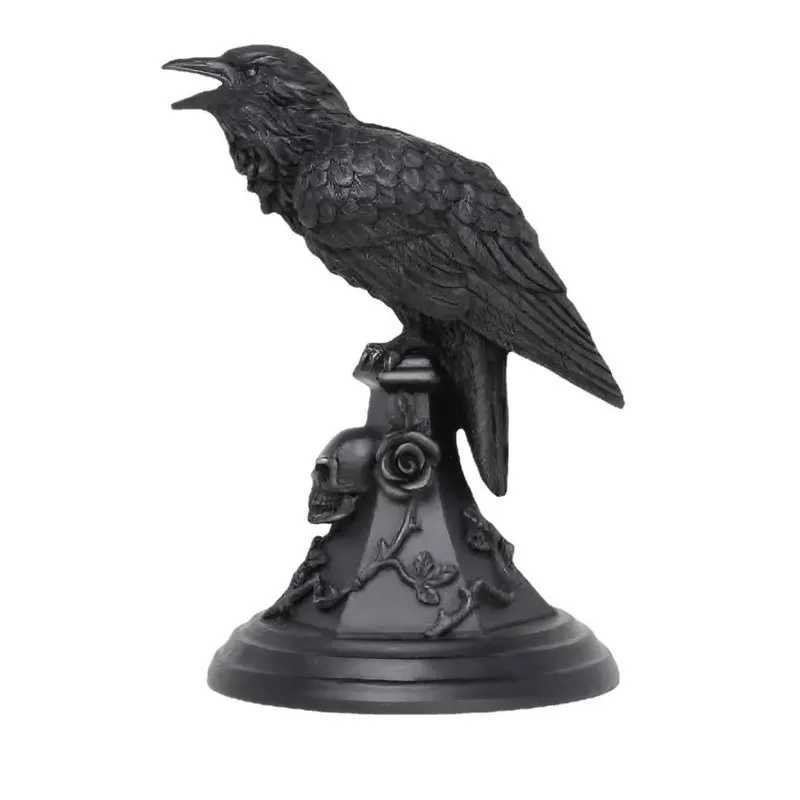 High Quality Gothic candle holders used for table decoration Halloween owls crows candle holders resin statues and home decor T250111