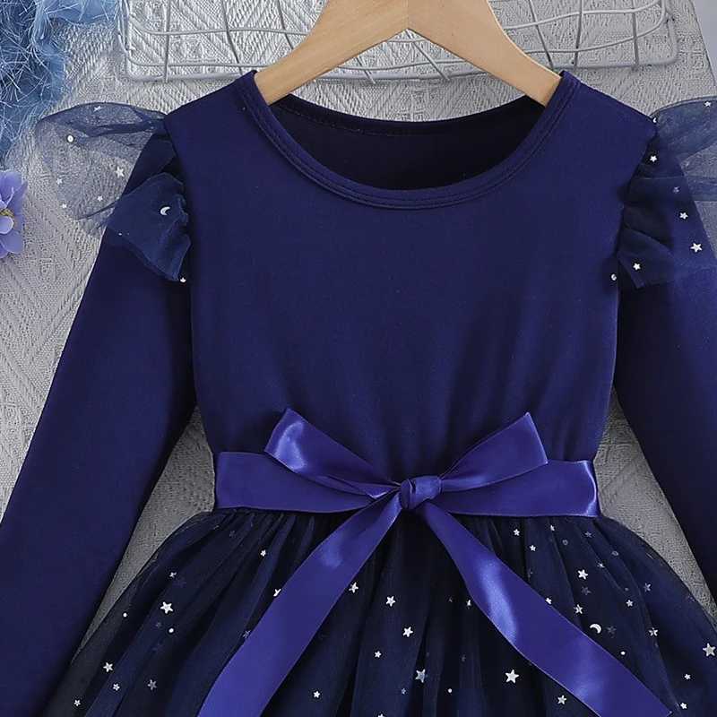 2025 New Womens Clothing Autumn Spring Childrens Princess Dress Birthday Par Dress Childrens Fashion Sleep 1-8T W250111