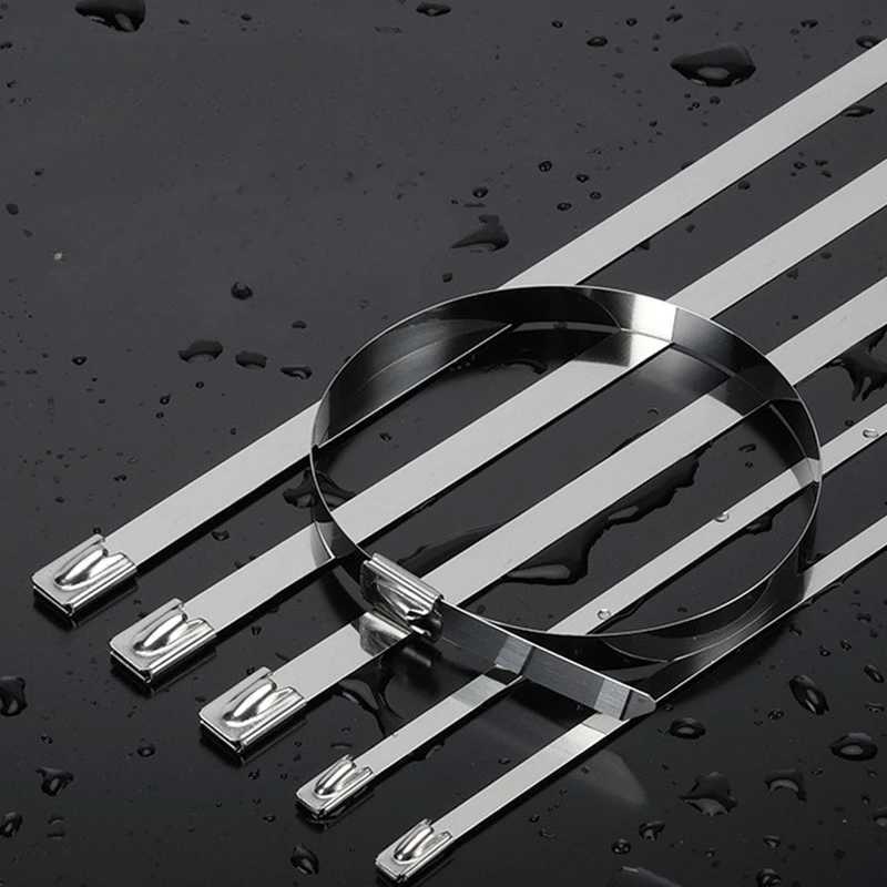 304 stainless steel zipper self-locking 4.6mm metal high-temperature resistant adhesive clamp W250111