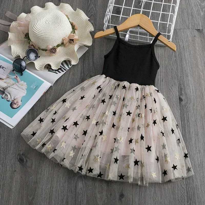 Little girl childrens summer dress polka illuminated pendant Tutu Princess Par birthday wedding childrens clothing casual dress W250111