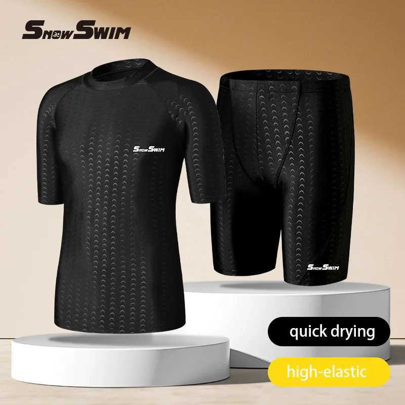 High quality mens swimsuit shorts one-fifth quick drying loose enlarged size swimming kit anti awkward W250111