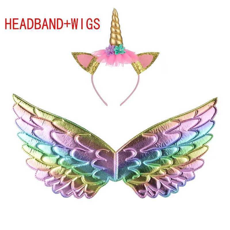 Girl Tutu Dress Rainbow Princess Children Par Dress Children Christmas Halloween Role Playing Costume Leading with Wings W250111
