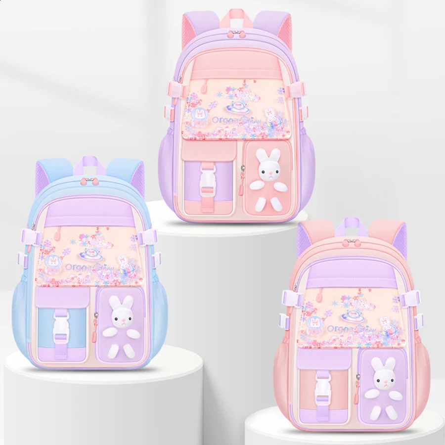 Cute Trend CHILDRENS Shoulders Backpack Elementary School Students Schoolbag 1-2-3-4-5-6 Grade Girls 6-12 Years Old Waterpr 250109