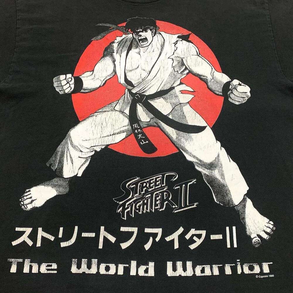 Street Fighter Creative Anime Cartoon Top Half Sleeve Trendy Tee