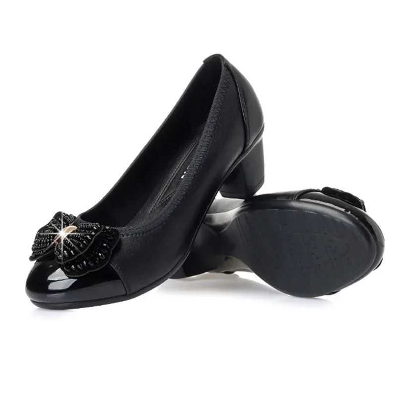 New Arrival Noble Elegant Womens Fashion Shoes High Heels New Spring Autumn Large Size 42 Rhinestone Bow PU Leather Shoes for Women T250110