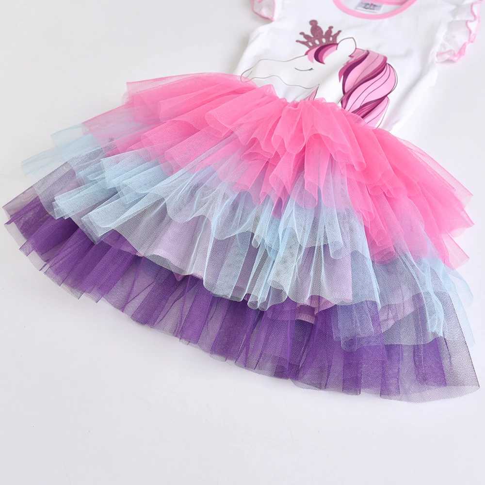 Vegeta Girls Tutu Dress Childrens Summer Flame Sleeve Princess Dress Girls Par Layered Dress Childrens Clothing W250111