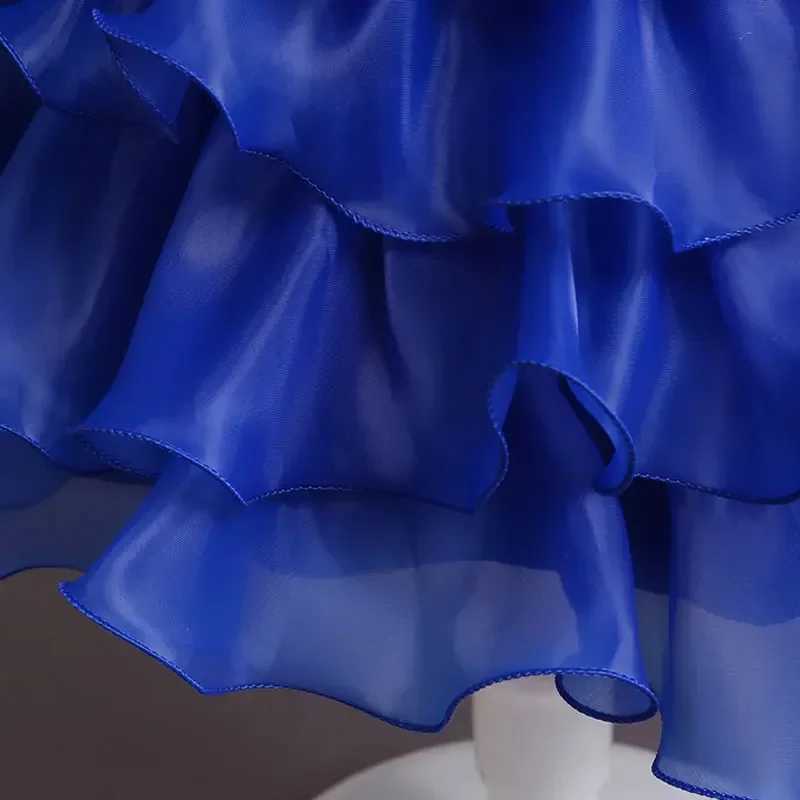 Four Seasons Girls Par Dress Lace Short Sleeve Childrens Clothing Girls Dress Fashion Flower Girls Wedding Dress 2-10 Years W250111