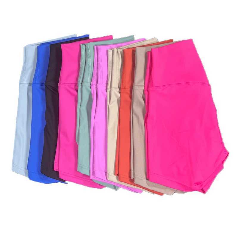 Soft and sporty womens yoga shorts high waisted waist cinching hip lifting 3-inch shorts fitness running cycling leggingXJ250111